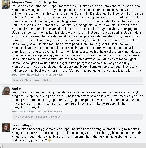 Anies Sayangkan Ahok yang Catut Ayat Alquran
