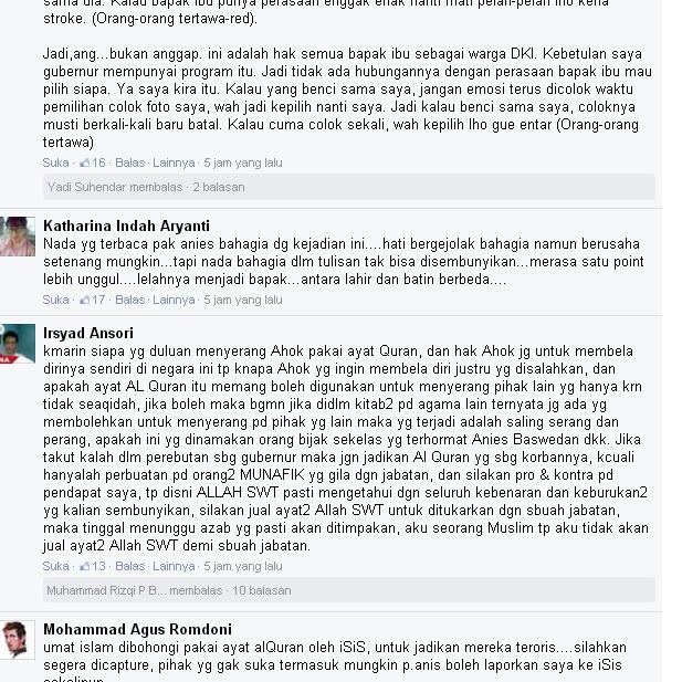 Anies Sayangkan Ahok yang Catut Ayat Alquran