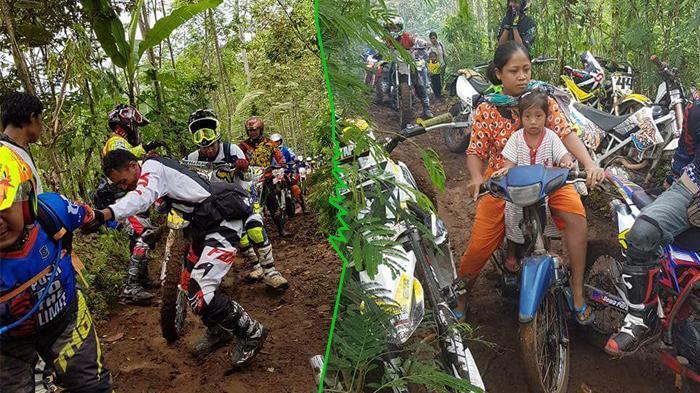 Ibu Pengendara Motor Bebek 'Pecundangi' Crosser di Tanjakan Sulit