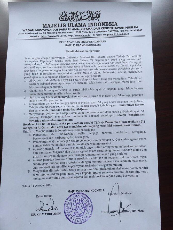 Pasang badan Ahok soal Surat Al Maidah terus lanjut ke jalur hukum