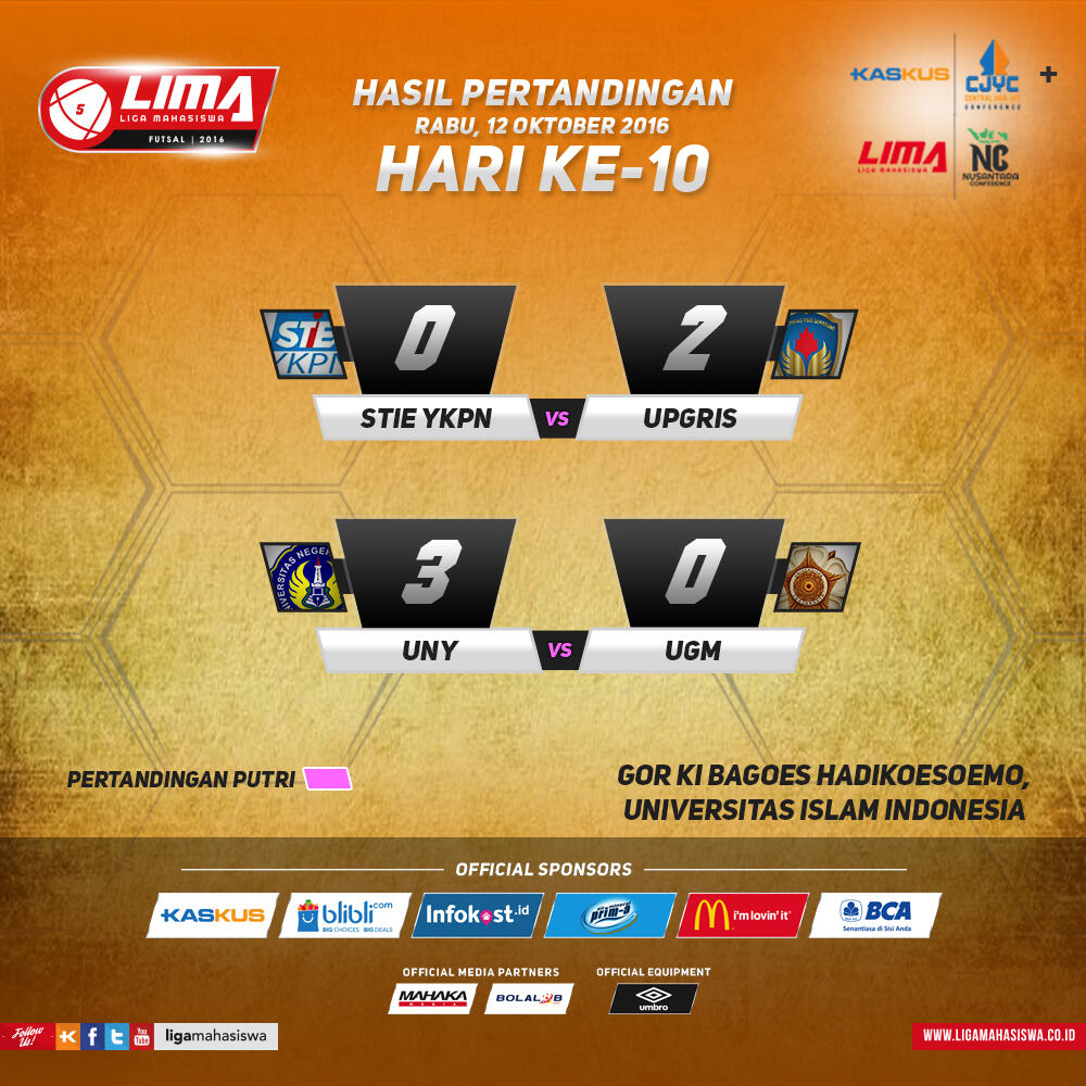 LIMA Futsal Kaskus Central Java and Yogyakarta Conference + LIMA NC 2016 Hari ke-10