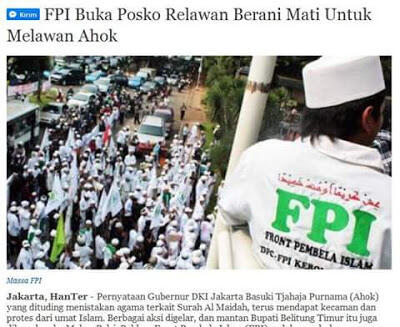 Ahok nilai demo FPI tak cari damai, tapi ingin seret ia ke penjara