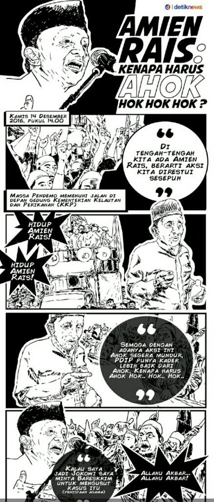 Amin Rais Muncul Ditengah Para Pendemo Ahok