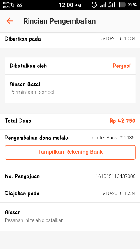 Tidak Profesional, seller di Shopee membatalkan sepihak pesanan saya