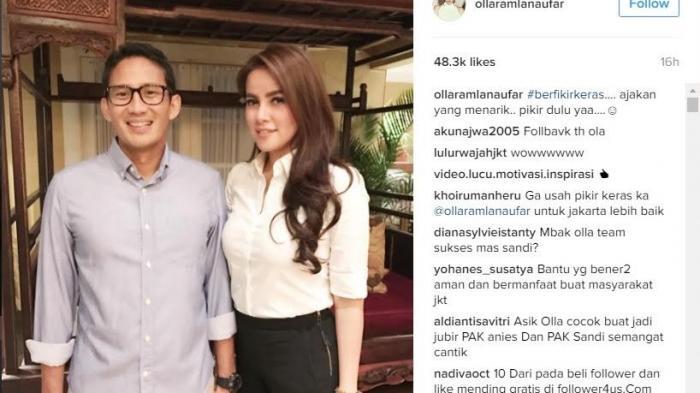 Jawaban Sandiaga Uno Terkait Fotonya Bersama Olla Ramlan