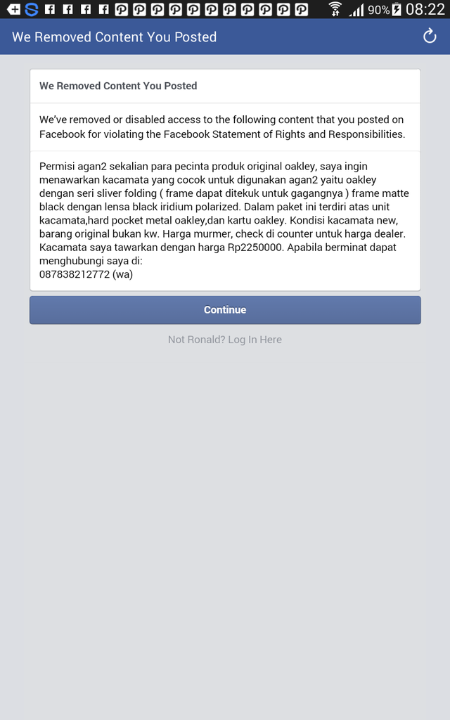 Problem akun Facebook yang tiba2 dibanned