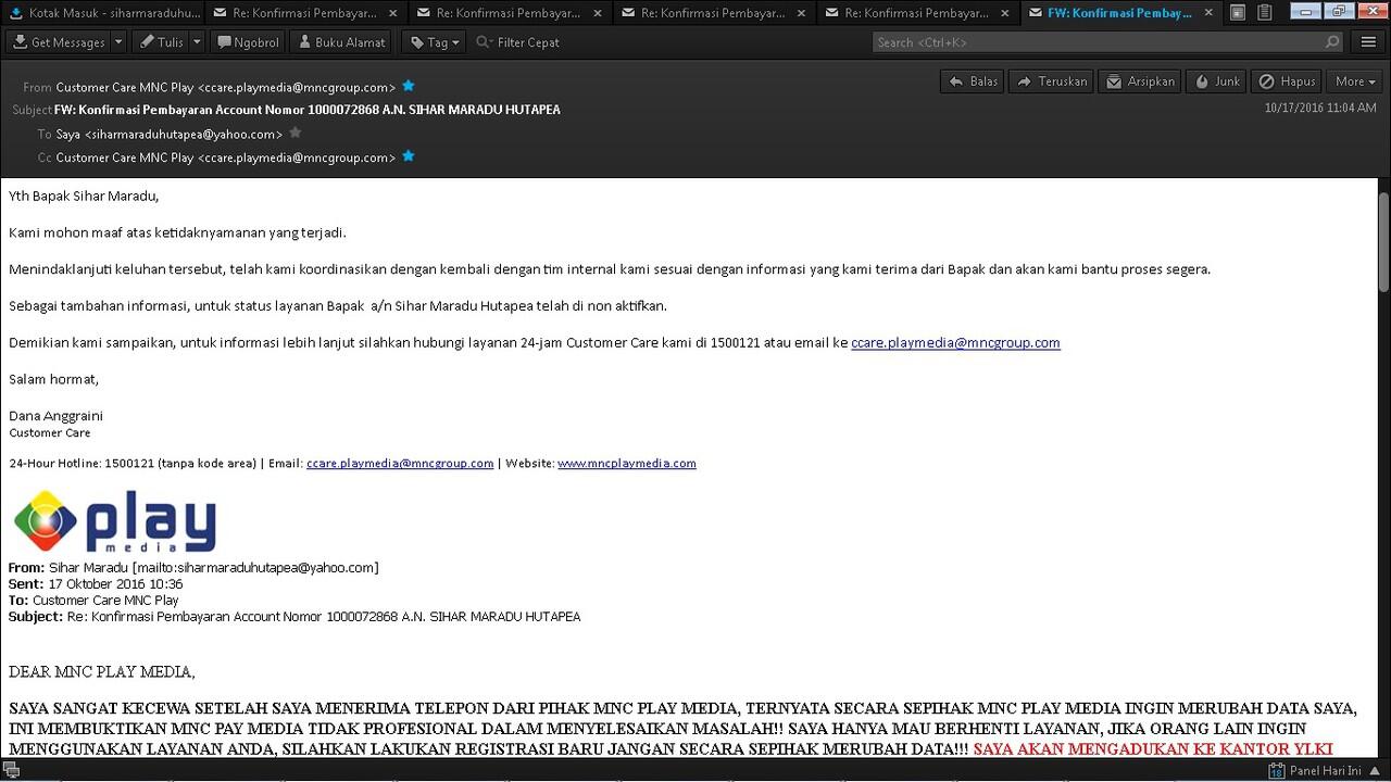 ID PELANGGAN MNC PLAY MEDIA SUDAH 3 BULAN TIDAK DI NON AKTIFKAN