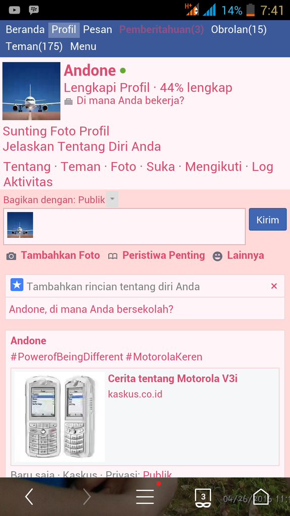 Cerita tentang Motorola V3i