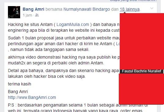 Bantu Sebarkan! Website ANTAM ( Logammulia.com ) Rentan DiHack ?