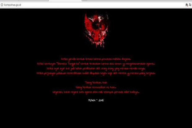 Website Komisi Kepolisian Nasional Dibajak, Lambang Garuda Berdarah