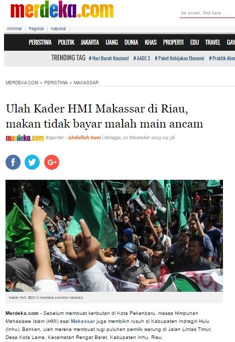 HMI di Makassar ANcam Ganyang Etnis Tionghoa Jika Tuntutan Tak Dipenuhi