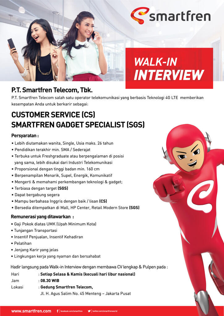 &#91;JABODETABEK&#93; Walk-In Interview Smartfren