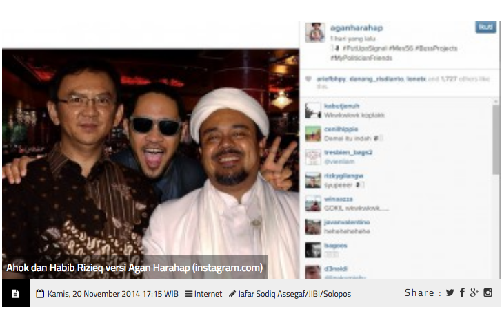 Banyak yang gak ngerti foto Ahok bareng Habib Rizieq bertujuan (berharap) damai