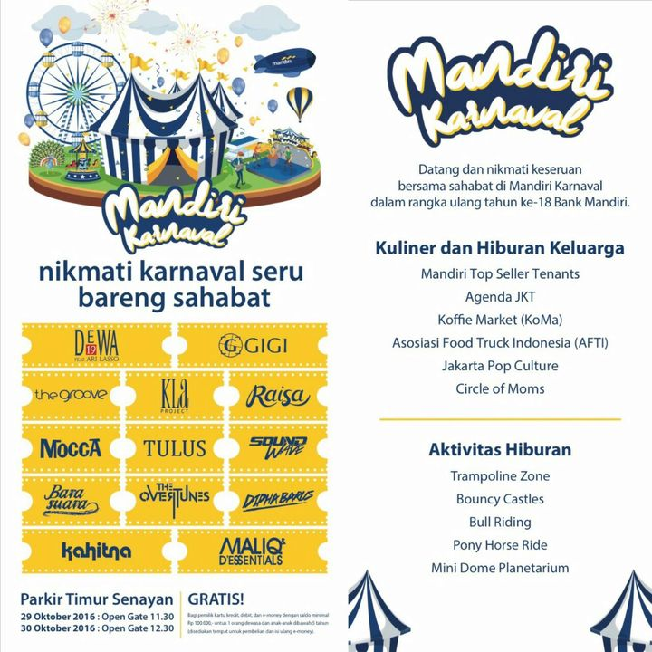 Info &quot;Acara MANDIRI KARNAVAL&quot; Balik Lagi Gan