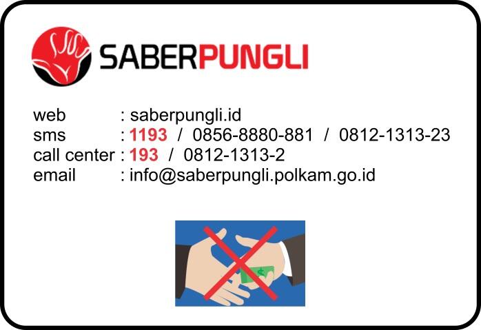 Ini dia, Nomor Hotline Resmi &quot;SABER PUNGLI&quot; Nasional