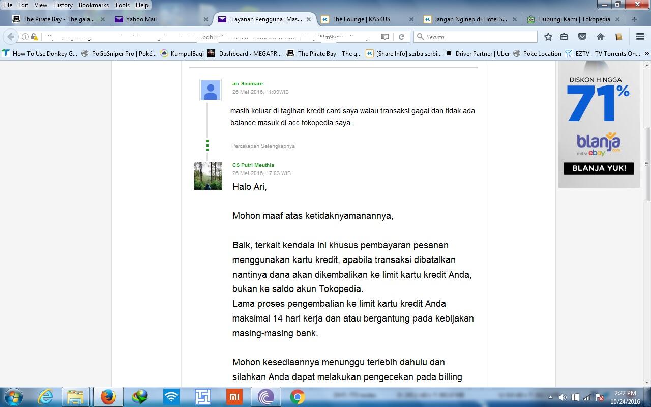 TOKOPEDIA Pengembalian LIMIT CC sangat LAMBAN bikin kesel