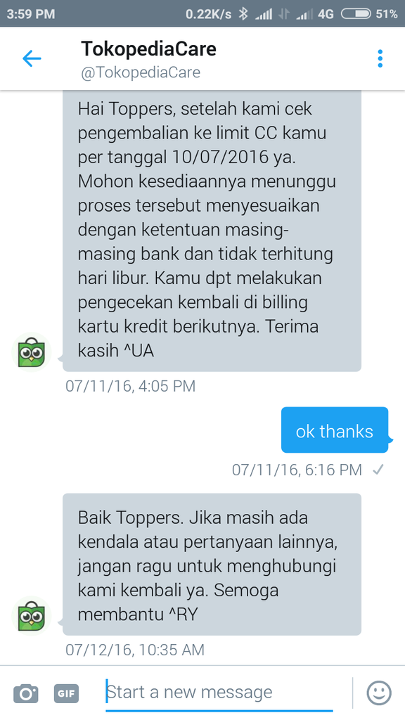 TOKOPEDIA Pengembalian LIMIT CC sangat LAMBAN bikin kesel