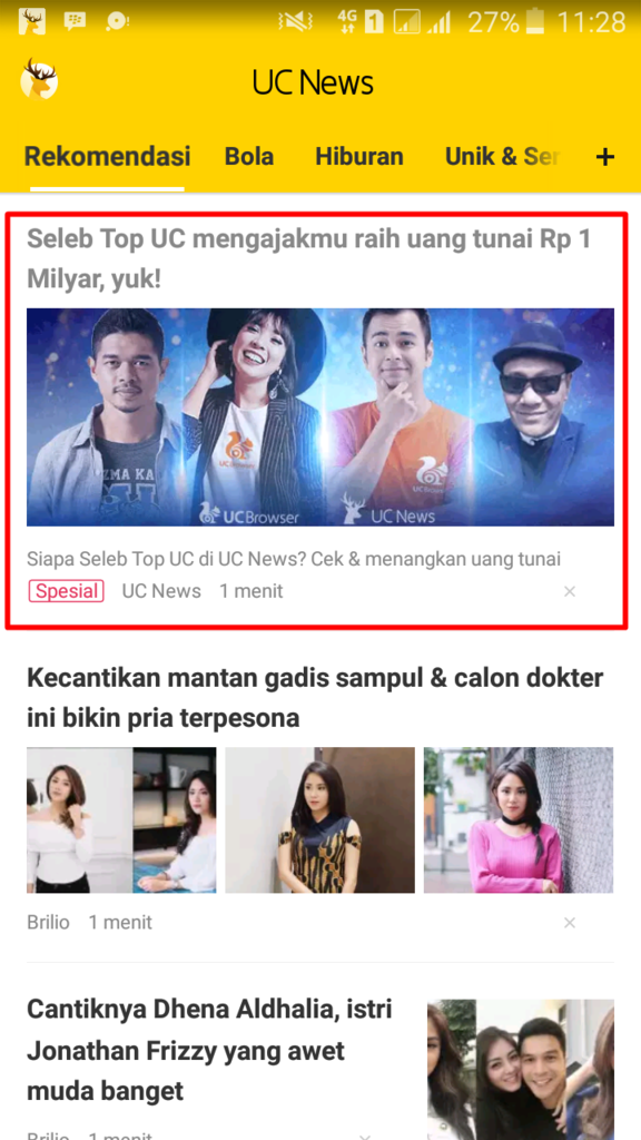 Giveaway: Dapatkan Uang Rp1 Juta dari UC News Gratis !