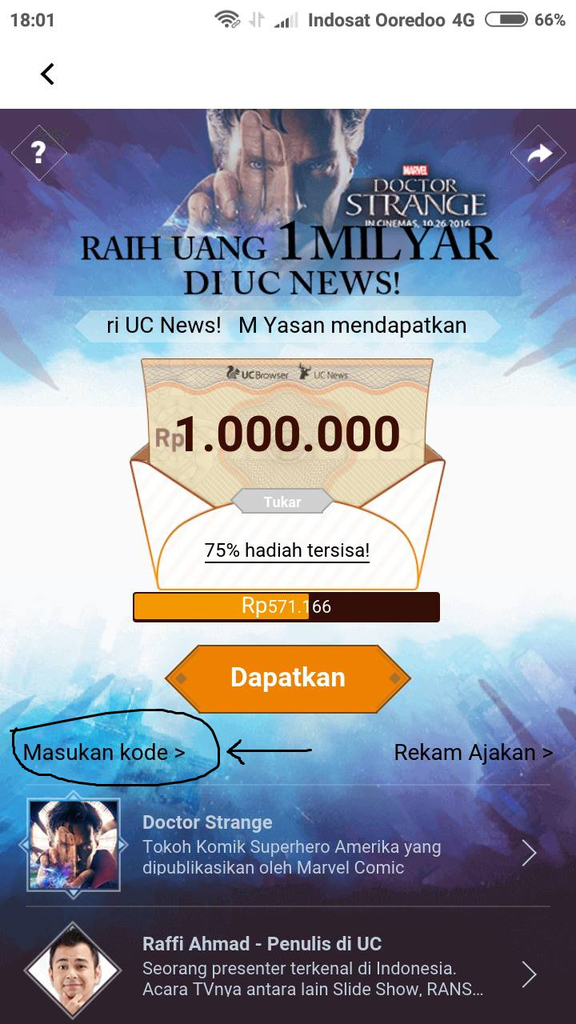 Giveaway: Dapatkan Uang Rp1 Juta dari UC News Gratis !