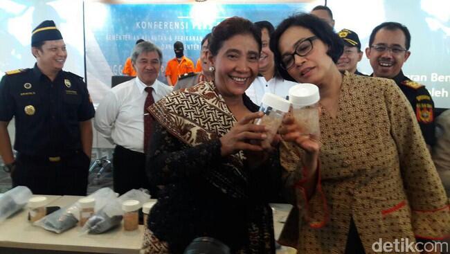 Begini Gaya Duet Maut Sri dan Susi Gagalkan Penyelundupan Bibit Lobster Rp 33 M
