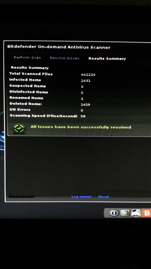 Hasil scan bitdefender ganπ