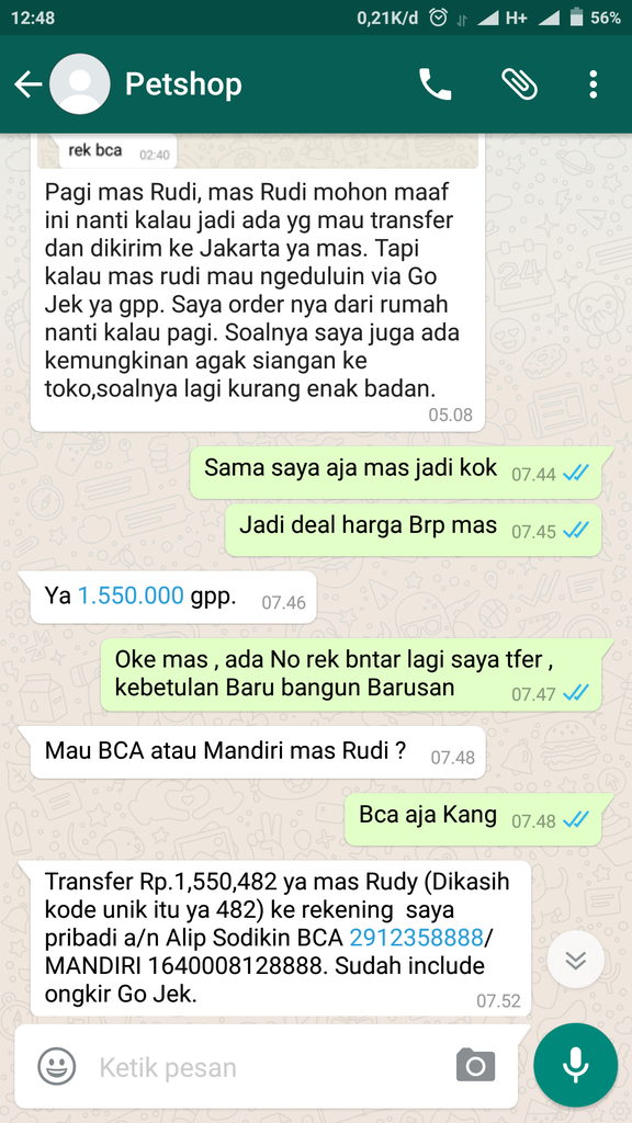 Penipu ulung Yang tau monggo Masuk Mengaku Owner Petshop