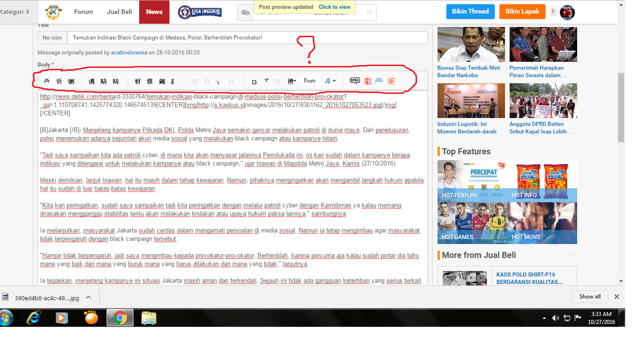Kenapa Tools Bar ane jadi bahasa mandarin?