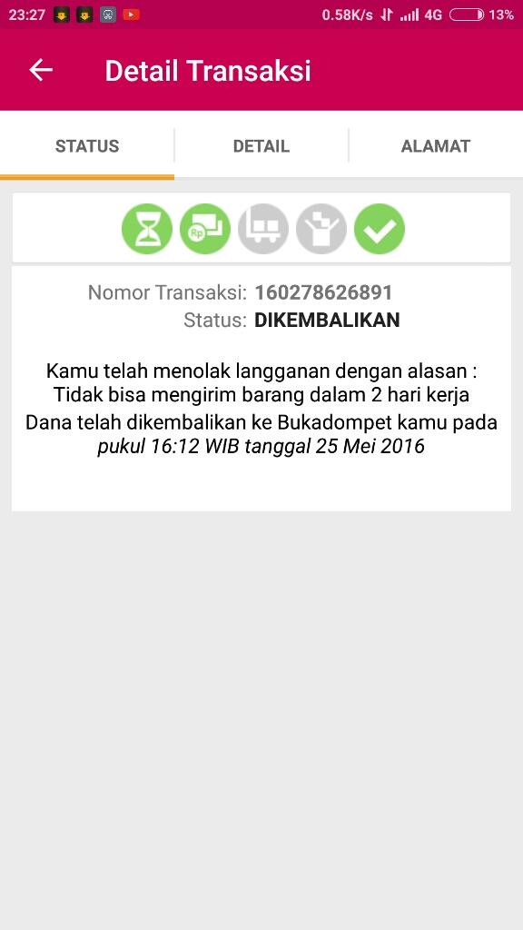 surat terbuka atas transaksi di bukalapak atas nama lotuz nett trenggalek