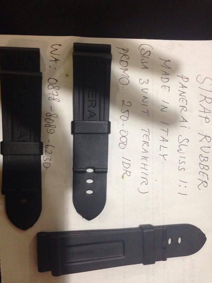 (SWISS 1:1 VULCANIZED RUBBER ANTI LENGKET & DEBU ) 24 to 22 PANERAI RUBBER STRAP
