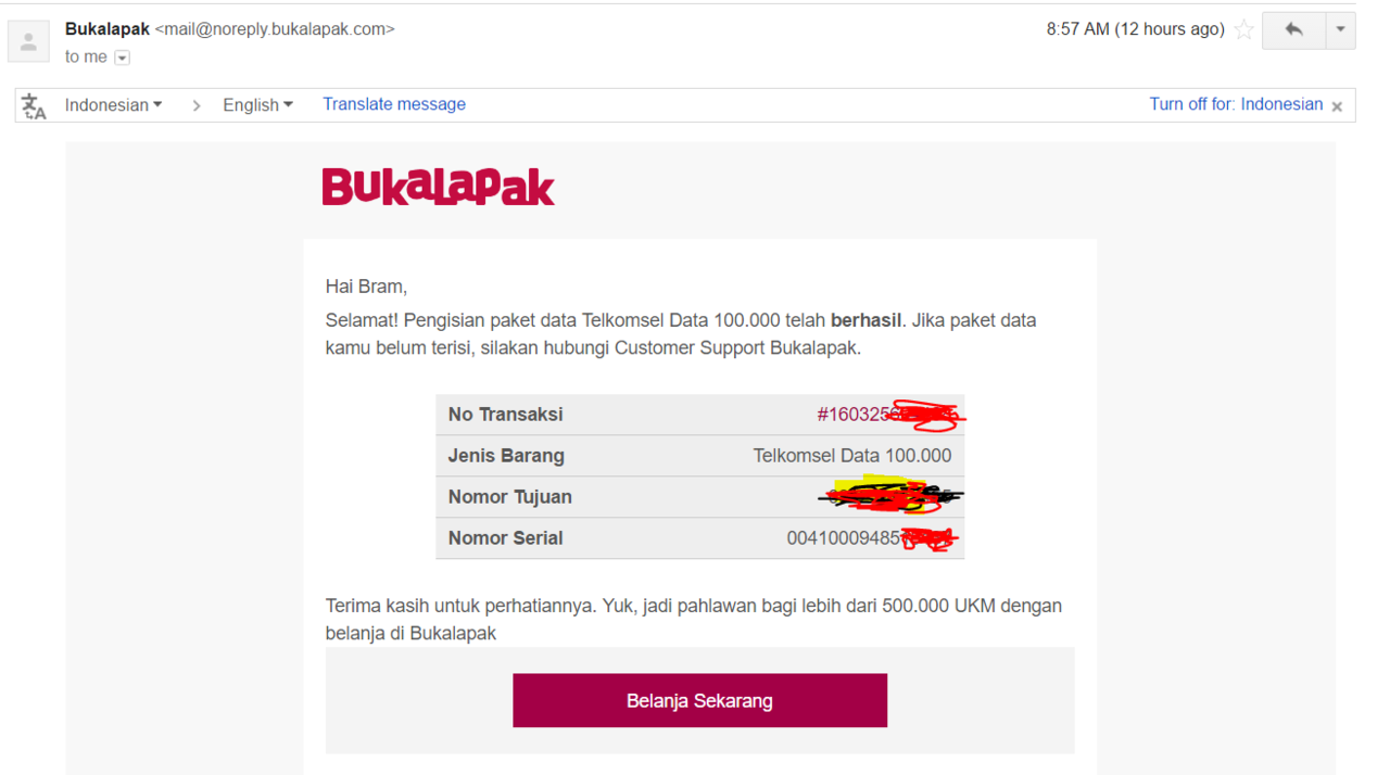 Jangan beli paket data di bukalapak kalo gamau ribet dan butuh cepat