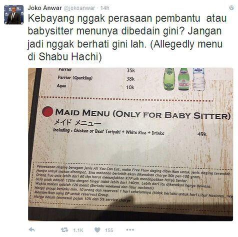 Heboh Maid Menu ( Only For Baby Sitter ) 