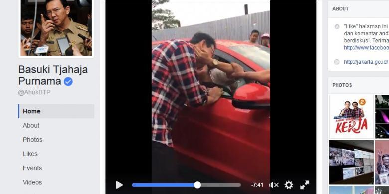 Dari Dalam Mobil, Seorang Wanita Paksa Cium Ahok