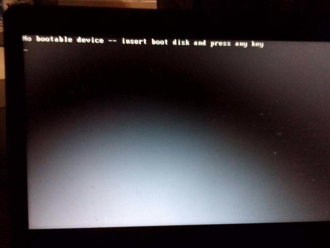 no boot sector on usb device
