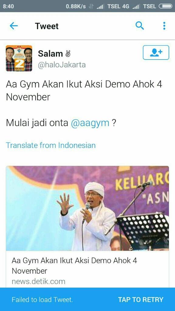 Sebut Aa Gym Unta, Buzzer Ahok Panen Kecaman