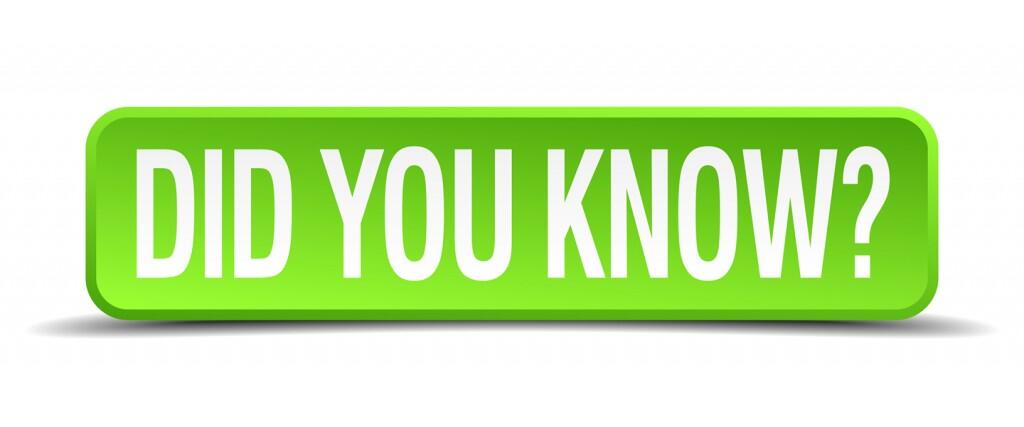 DID YOU KNOW? (Part 1)