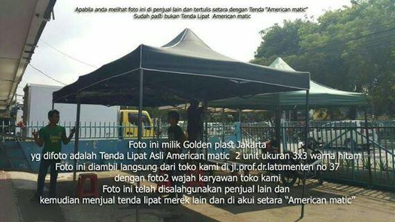 JUAL Tenda Lipat American Matic besi hitam 2x2, 2x3, 3x4, 3x6