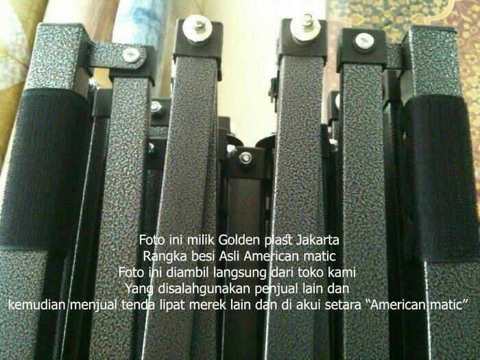 JUAL Tenda Lipat American Matic besi hitam 2x2, 2x3, 3x4, 3x6