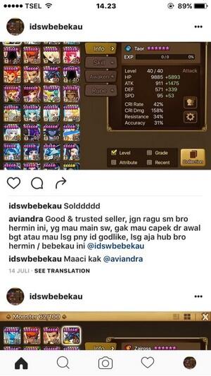 ID SUMMONERS WAR ASIA TRINITY CRAIG TIANA