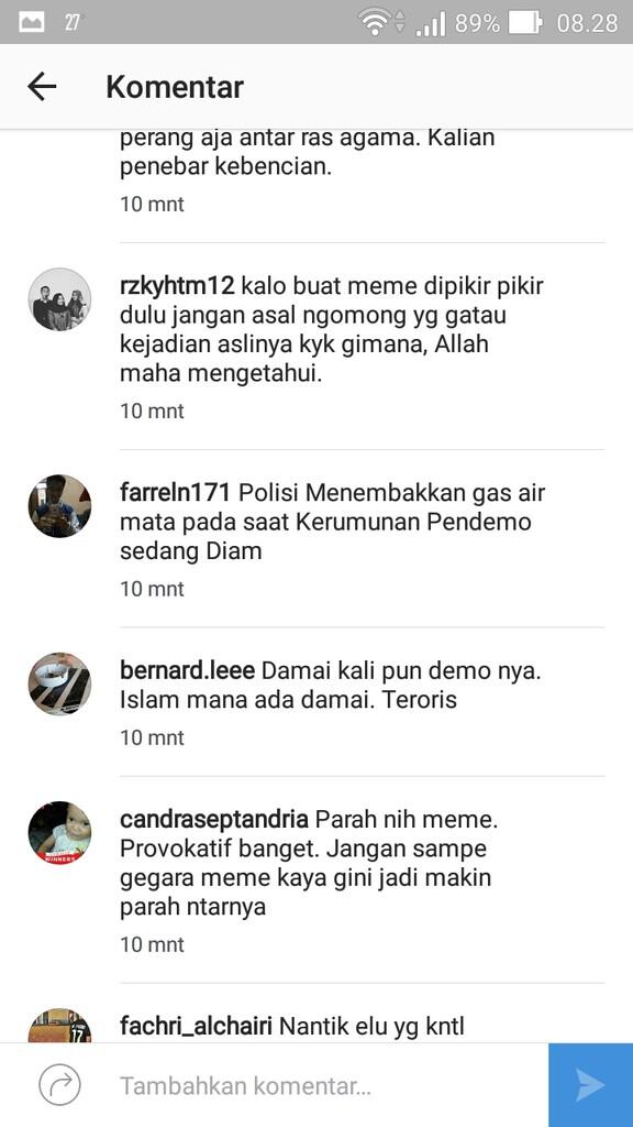 &#91;ASK&#93; Apakah berlebihan jika komeng begini di SOSMED? (masih tentang Demo 4 Nov 2016)