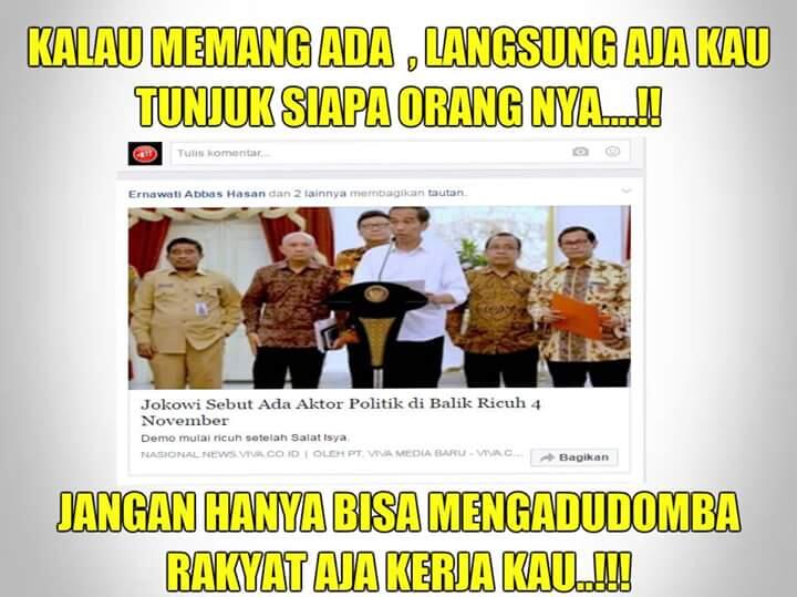 Kalau Jokowi Kesatria Sebut Dong Siapa Aktor Politiknya ?