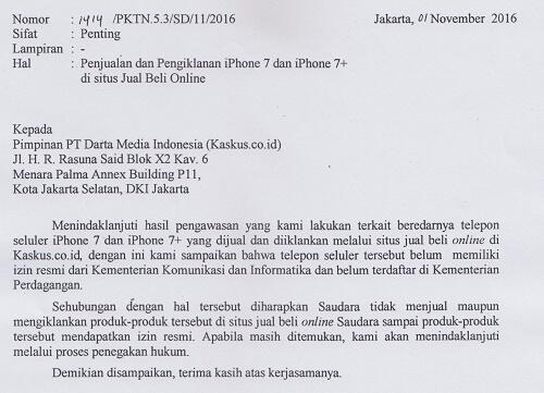 Kebijakan Penjualan iPhone 7 dan iPhone 7+ di KASKUS