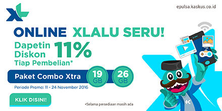 &#91;Official Promo&#93; Nikmati Diskon 11% Paket Data XL di ePulsa Sekarang!