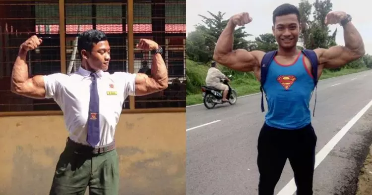 Remaja usia 17 tahun ini berbadan kekar bak binaragawan