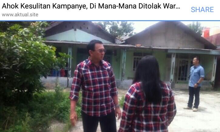 Ahok Kesulitan Kampanye, Di Mana-Mana Ditolak Warga