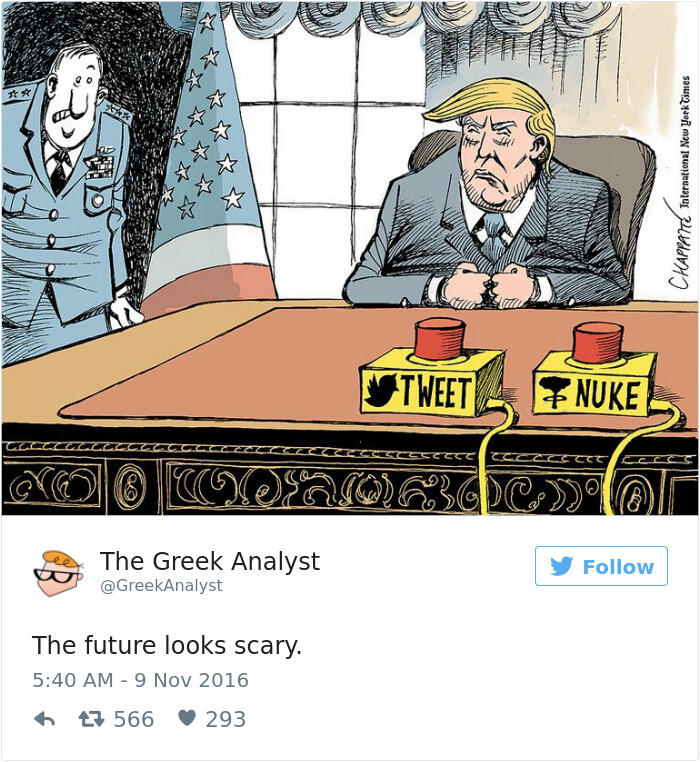 Beginilah Kartunis Dunia Menggambarkan Terpilihnya Trump Sebagai Presiden Amerika.