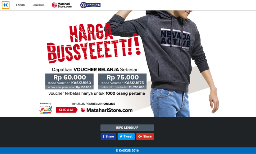Cuma di MatahariStore.com KASKUS, Berbagai Produk Fashion Turun Harga!
