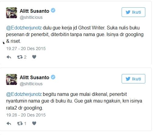 Alitt Susanto Nggak Mengakui Bukunya Sendiri (@shitlicious)