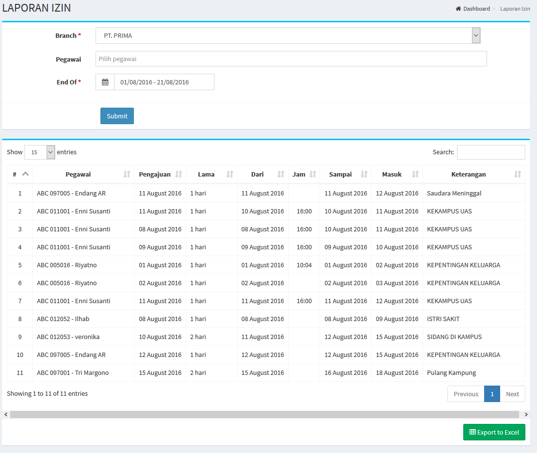 Contoh Program Absensi Php