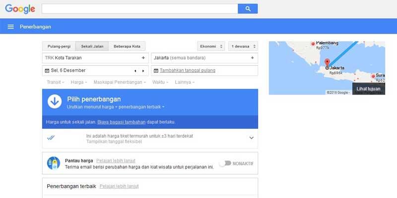 Google Flights Resmi Dirilis di Indonesia