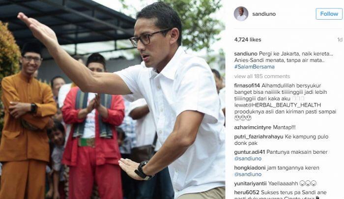 Saat aksi silat Sandiaga berbuah satire